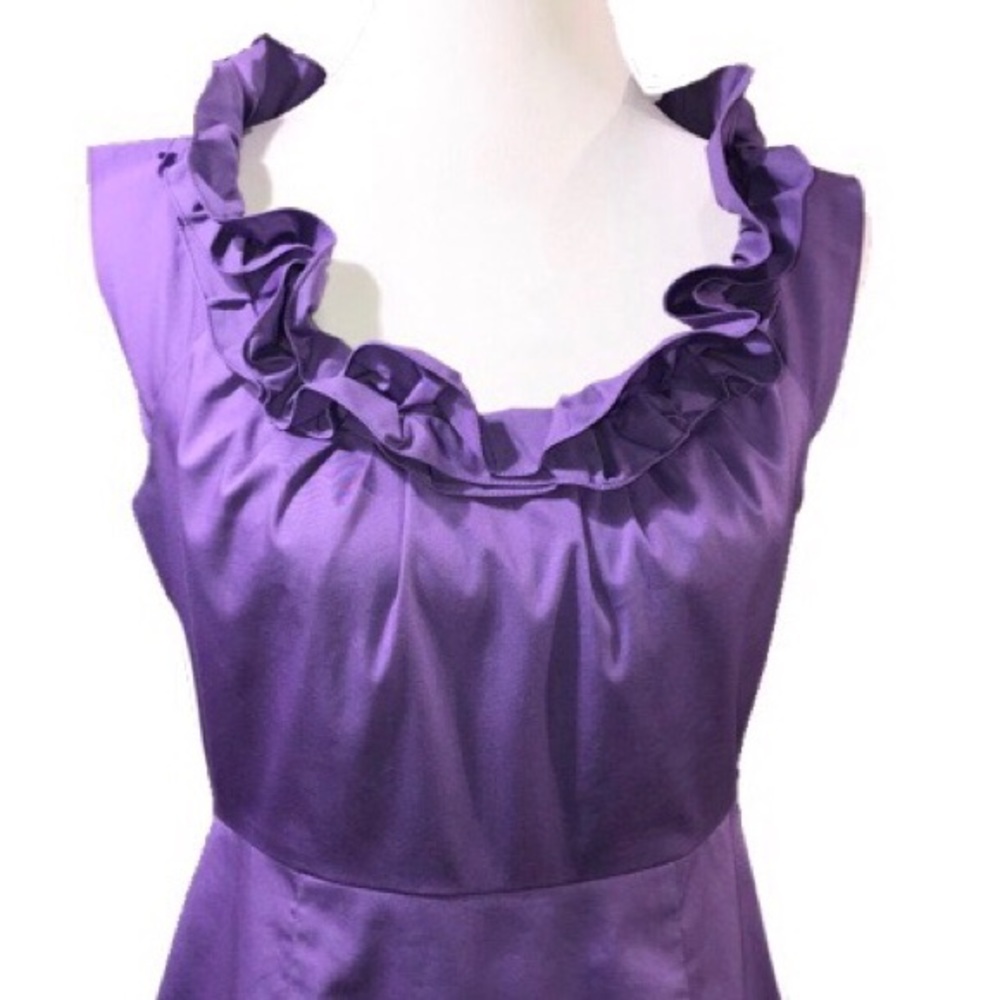 SOLD-Elie Tahari Ruffled Sleeveless Shift Dress - Picture 2 of 7